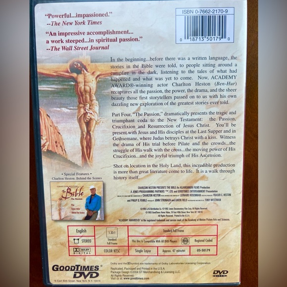 DVD The Bible, The Passion presented by Charlton Heston shot on location - Picture 2 of 3